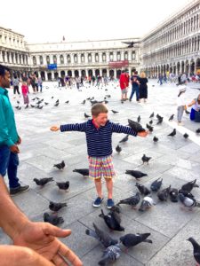 A first for Luc, being a statue and allowing pigeons to land on him.