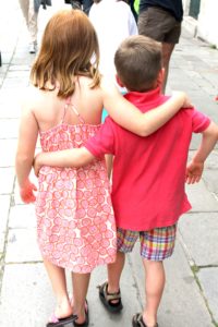 Luc and his cousin being chummy.