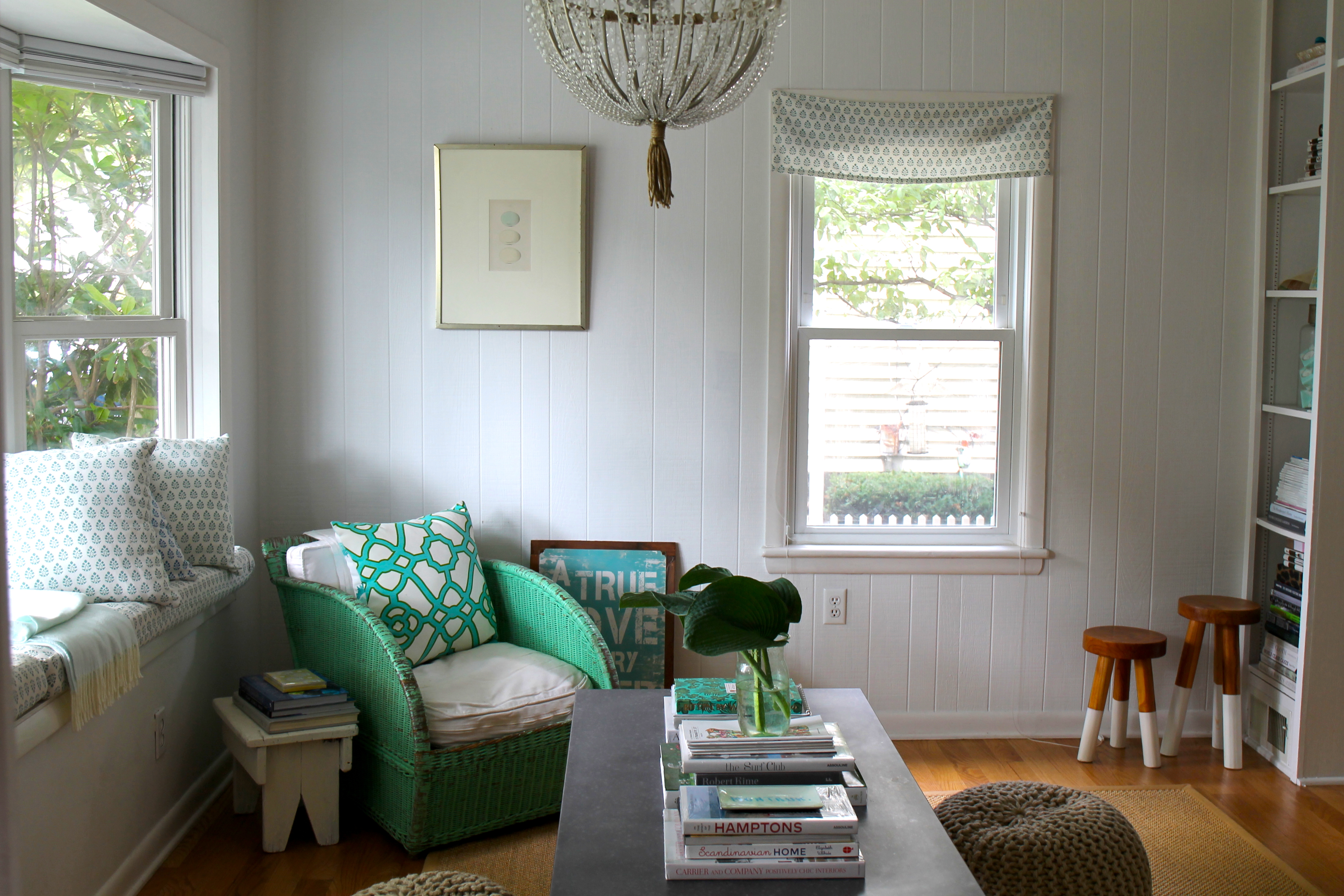 The "calm room" is minimally furnished to nurture restful activities for modern times, like reading, homework or games.