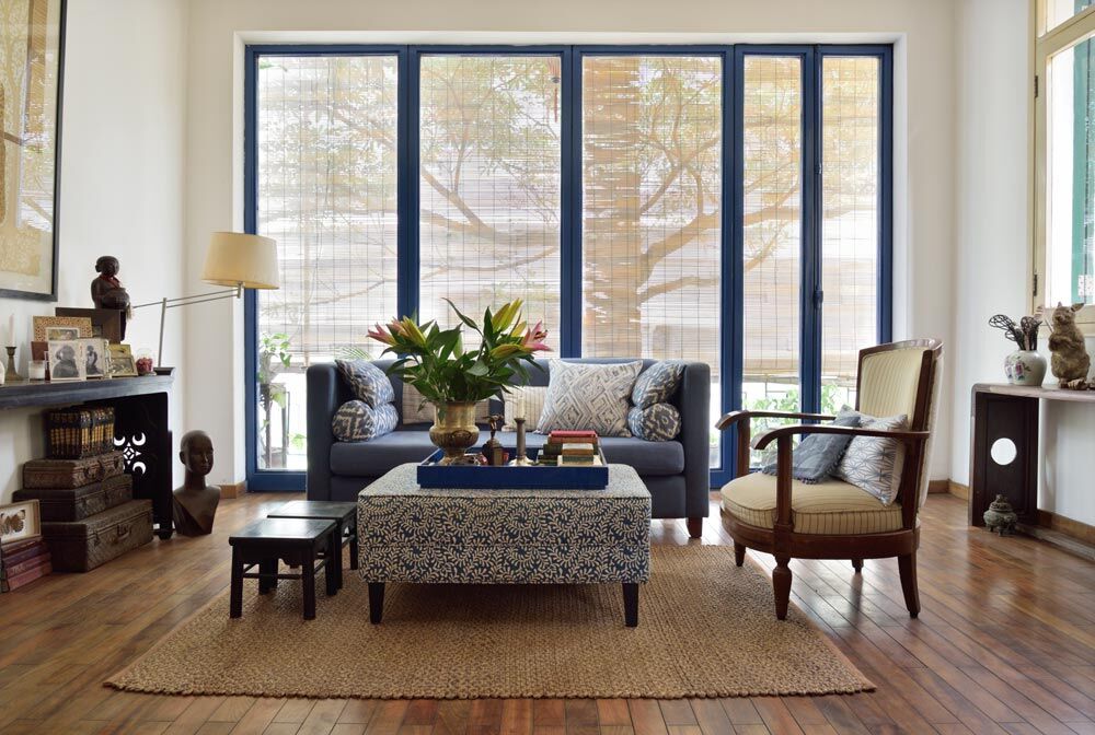 The living area has a delicious mix of vintage finds and newer accents. Every piece adds comfort, designed to sustain endless gatherings.