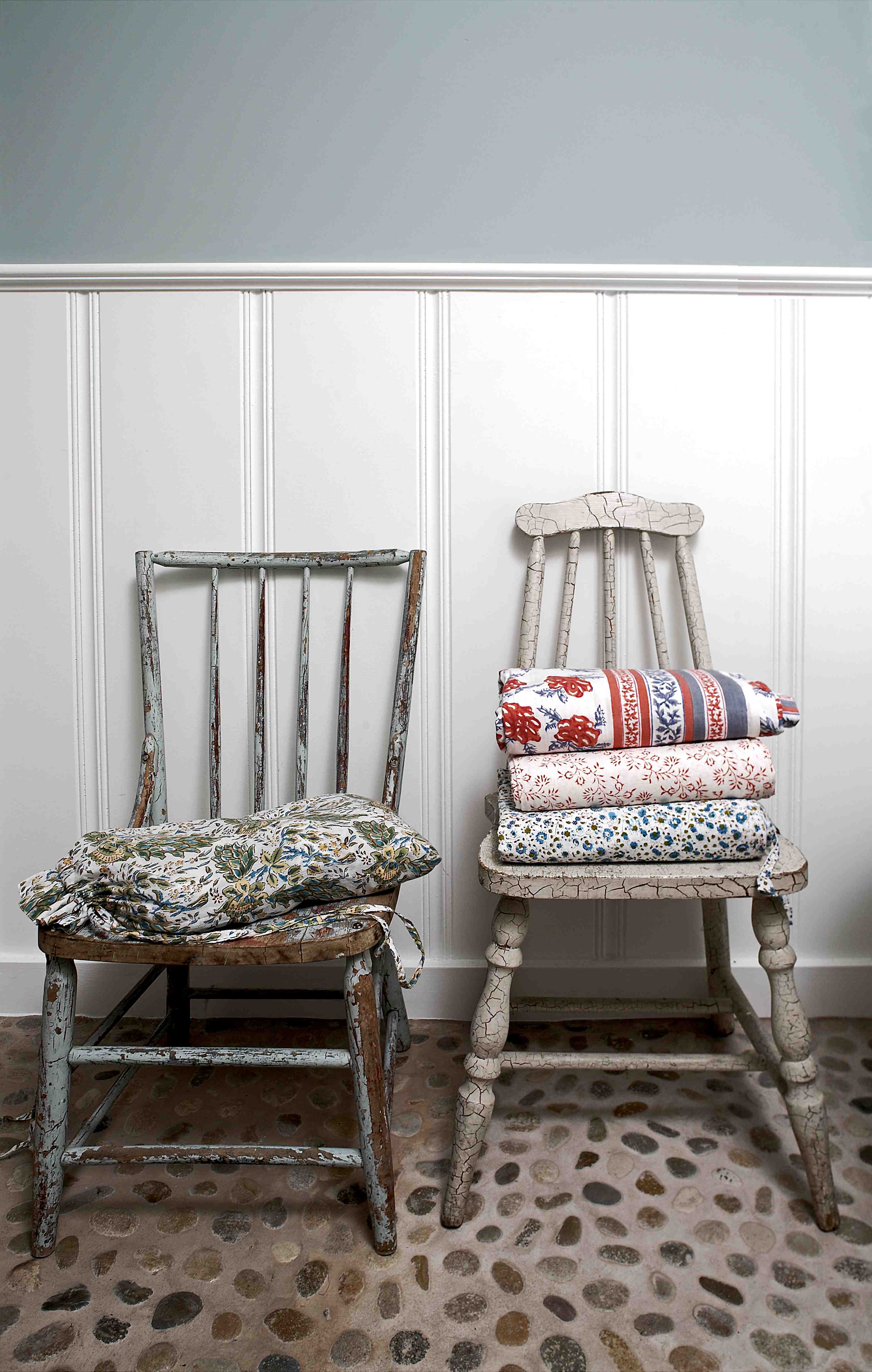 Vintage items personalize and add an unexpected touch to a bathroom.