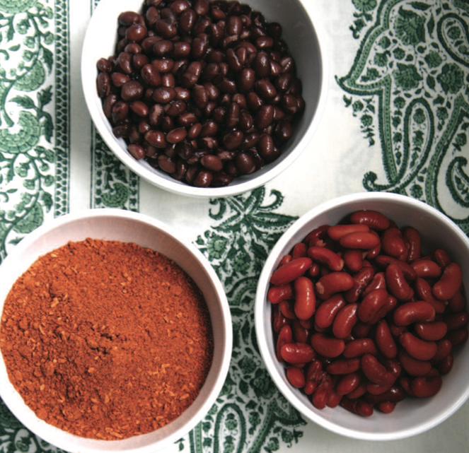 Prepping chili spices and beans for this autumn meal staple.