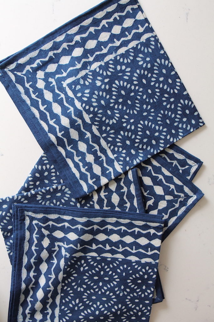 Indigo block print napkins