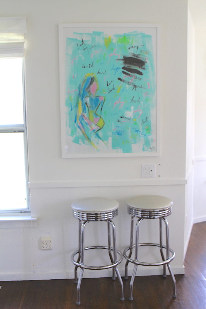 Vintage stools and art